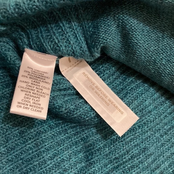 Loft Wool blend chunky long blue sweater size XS - Picture 3 of 3